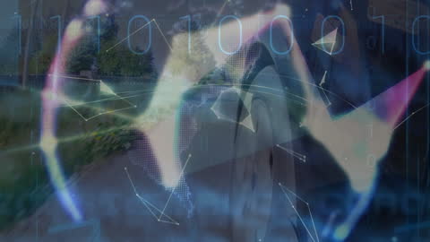 Futuristic Global Network Concept with Digital Overlay