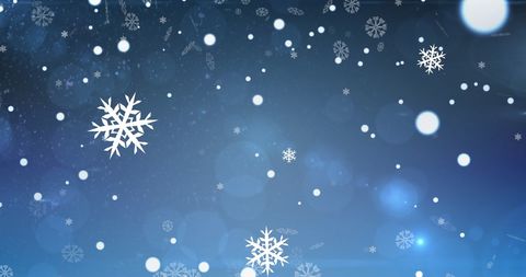 Falling Snowflakes on Blue Abstract Winter Background - Download Free Stock Images Pikwizard.com