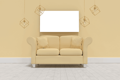 modern living room with yellow sofa and transparent lamps - Download Free Stock Videos Pikwizard.com