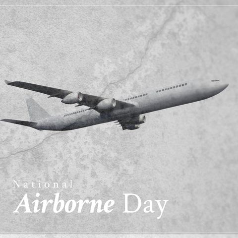 celebrating national airborne day with stylish airplane background - Download Free Stock Templates Pikwizard.com