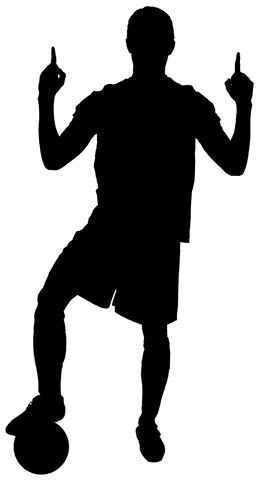 Silhouette illustration of athlete on transparent background