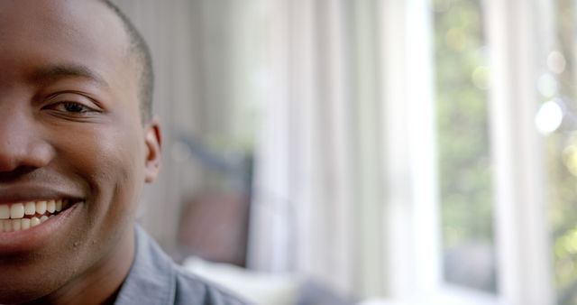 Closeup of Smiling Man with Dimples in Natural Light - Download Free Stock Images Pikwizard.com