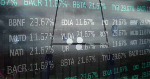 Of Animated Stock Data with Argentinian Rugby Balls Symbolizing International Markets
