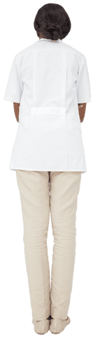 Female Medical Practitioner in Scrubs, Transparent Look from Behind - Download Free Stock Videos Pikwizard.com