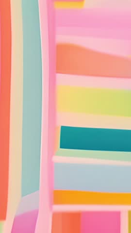 Looping Pastel Bars Drifting and Scrolling Vertical Abstract Geometric Fluid Background Video