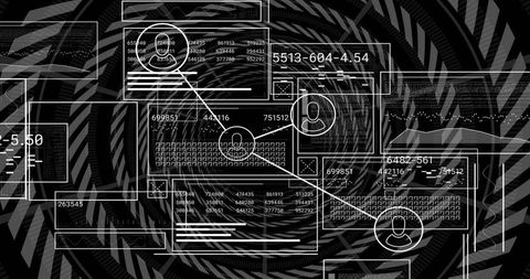 Futuristic data interface with intricate network design
