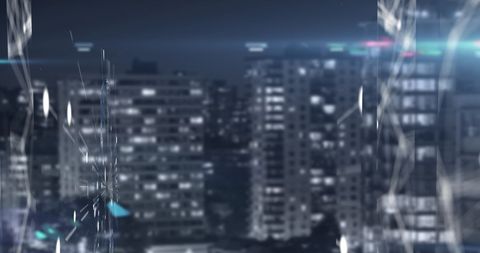 Futuristic Digital Network Over Illuminated Cityscape - Download Free Stock Images Pikwizard.com