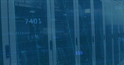 Data Processing Concepts with Overlay in Server Room - Download Free Stock Images Pikwizard.com