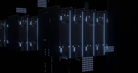Digital data processing over computer server racks