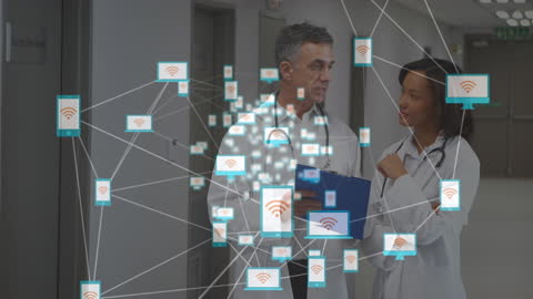 Innovative Healthcare: Doctors Analyzing Digital Interface Data