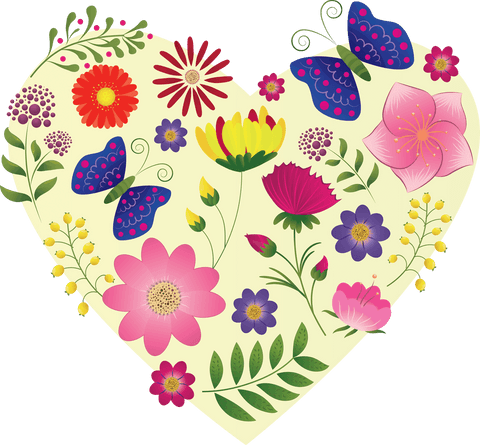floral heart and butterfly design on transparent background - Download Free Stock Videos Pikwizard.com