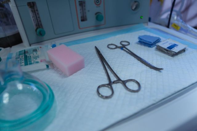 Close-up of Surgical Instruments on Table in Operating Room - Download Free Stock Images Pikwizard.com