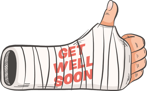 thumbs up with cast get well soon message transparent png - Download Free Stock Videos Pikwizard.com