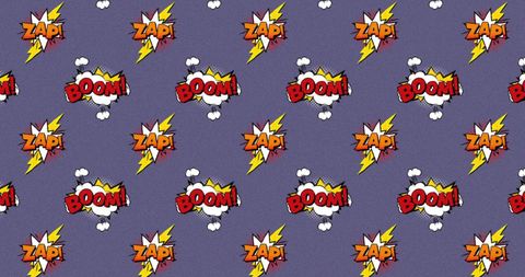 Vintage Comic Speech Bubbles with Colorful Action Words