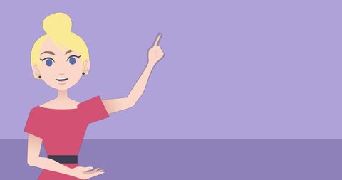 Animated Businesswoman Icon on Purple Background - Download Free Stock Images Pikwizard.com