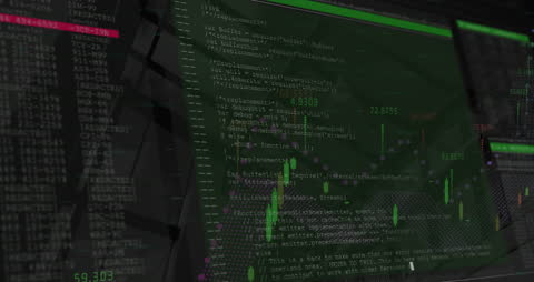 Animated Financial Charts and Code Analysis Screen