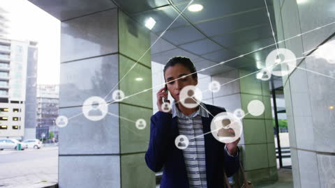 Businesswoman Connected Global Network Concept