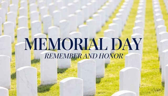 Memorial day cemetery rows of white headstones honoring fallen military service members