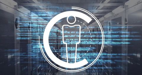 Cybersecurity Digital Data Transmission Over Server Racks - Download Free Stock Images Pikwizard.com