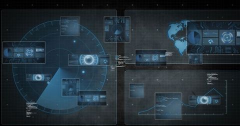 Futuristic Data Analysis Interface with Global Connectivity