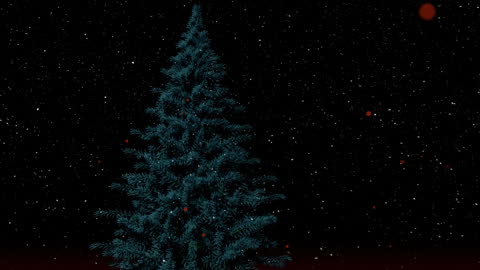 Animated Snowfall Over Christmas Tree in Winter Wonderland