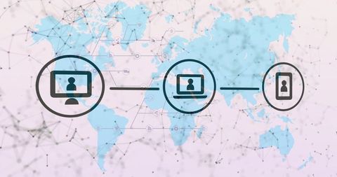 Global Digital Connectivity Network Over World Map Illustration