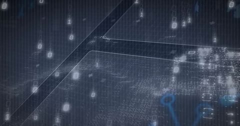 Futuristic digital cyber network with binary data streams