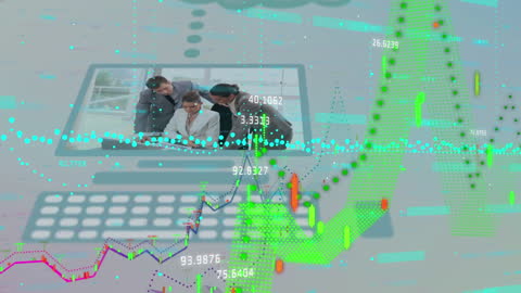 Business Team Analyzing Digital Data on Computer