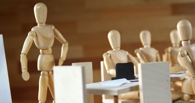 Wooden Mannequins in Creative Business Meeting - Download Free Stock Images Pikwizard.com