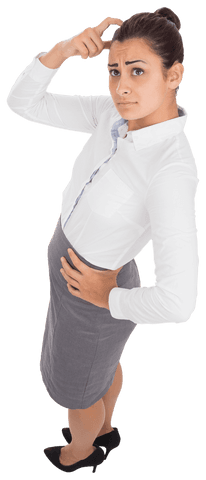 puzzled caucasian businesswoman scratching head transparent background - Download Free Stock Videos Pikwizard.com