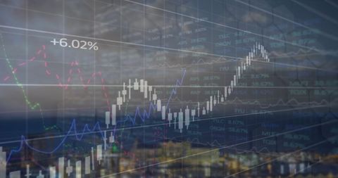 Financial Data Analysis and Cityscape Merge - Download Free Stock Images Pikwizard.com