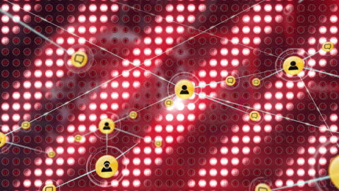 Futuristic Digital Interface with Blockchain Network Nodes