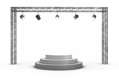 transparent stage with illuminated spotlights and empty podium - Download Free Stock Videos Pikwizard.com