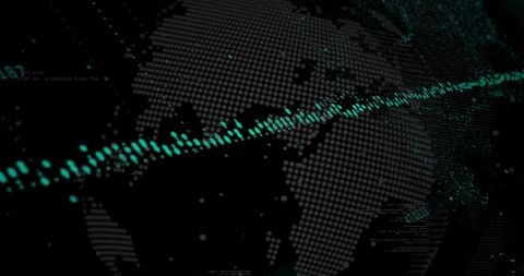 Digital Data Stream Over Spinning World Map - Download Free Stock Images Pikwizard.com
