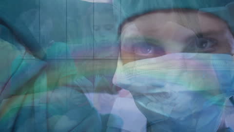 Double Exposure Painting: Surgeon Merged with Students