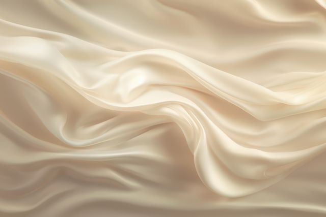 Close up of beige silk material, created using generative ai technology. Fabric, texture and colour concept digitally generated image.