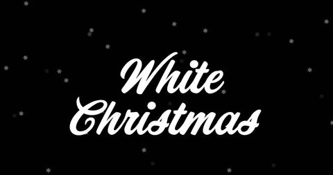 White Christmas Festive Seasonal Text with Falling Snowflakes