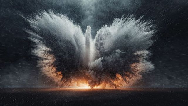 Powerful eruption sending dynamic smoke plume skyward