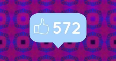 Social Media Like Notification on Vibrant Abstract Background