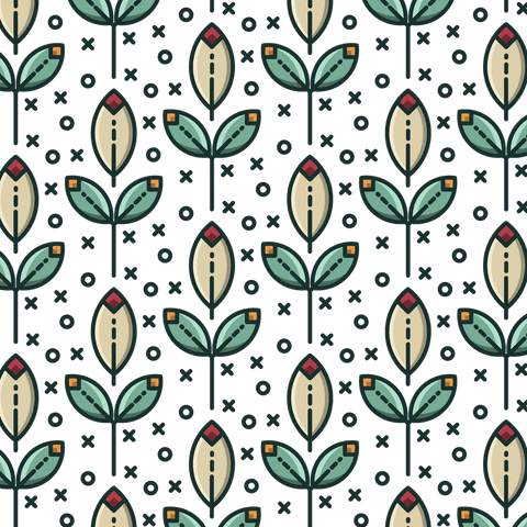 seamless floral pattern with contemporary stylized motifs on transparent background - Download Free Stock Videos Pikwizard.com