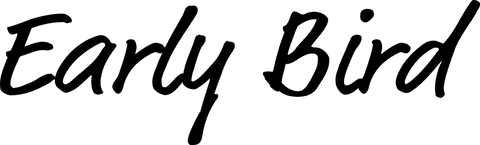 Early bird text on transparent background for motivation