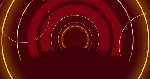 Abstract Chinese New Year Red and Gold Circular Pattern