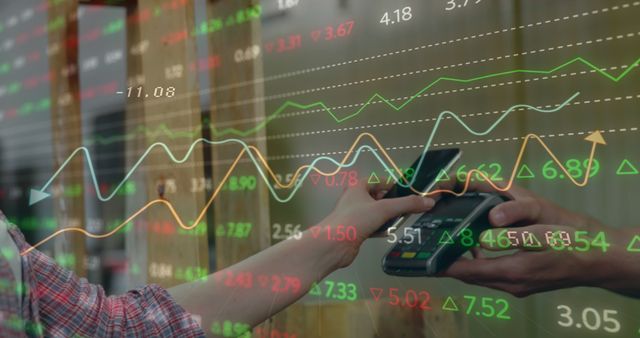 Digital Payment and Stock Market Trends Overlapping - Download Free Stock Images Pikwizard.com