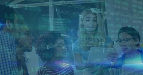 Team Analyzing Digital Data Projections in Modern Office - Download Free Stock Images Pikwizard.com