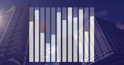 Abstract Data Visualization with Skyscraper Background - Download Free Stock Images Pikwizard.com