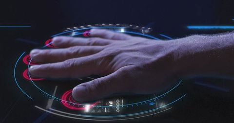 Hand Scanning High-Tech Interface for Biometric Data Processing - Download Free Stock Images Pikwizard.com