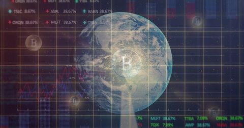 Digital Cryptocurrency Graphs and Global Data Integration - Download Free Stock Images Pikwizard.com