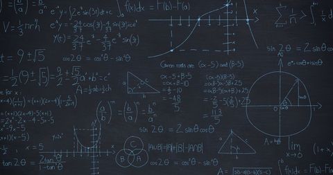 Complex Math Formulas on Dark Chalkboard Background - Download Free Stock Images Pikwizard.com