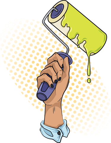 vibrant paint roller in hand on transparent background vector illustration - Download Free Stock Videos Pikwizard.com