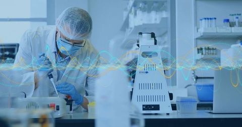 Scientist conducts precision research in modern laboratory